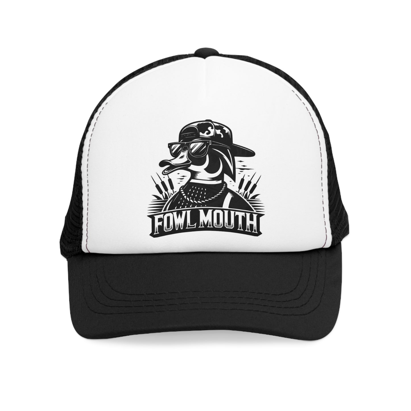 NEW Fowl Mouth Duck, Adjustable Snap-Back Hat, Mesh Cap