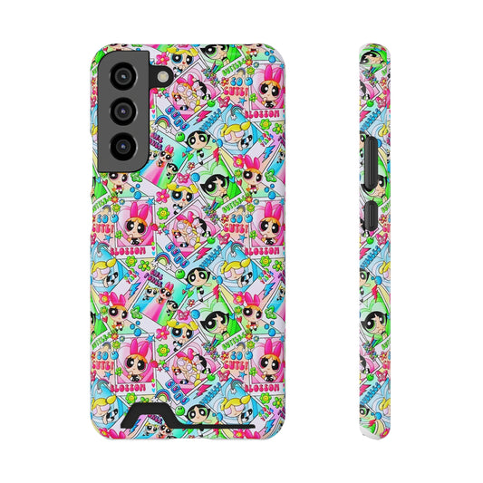 Stylish Power Puff Girls, Phone Case With Card Holder