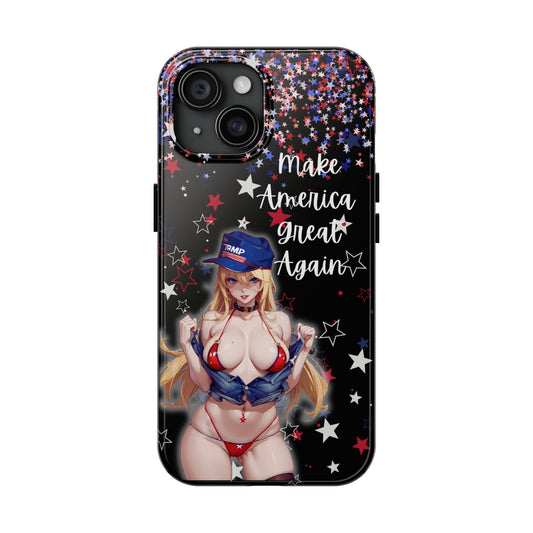 Apple iPhone, Tough Phone Case (13-15 Pro Max) Sexy Trumo Girl MAGA, New