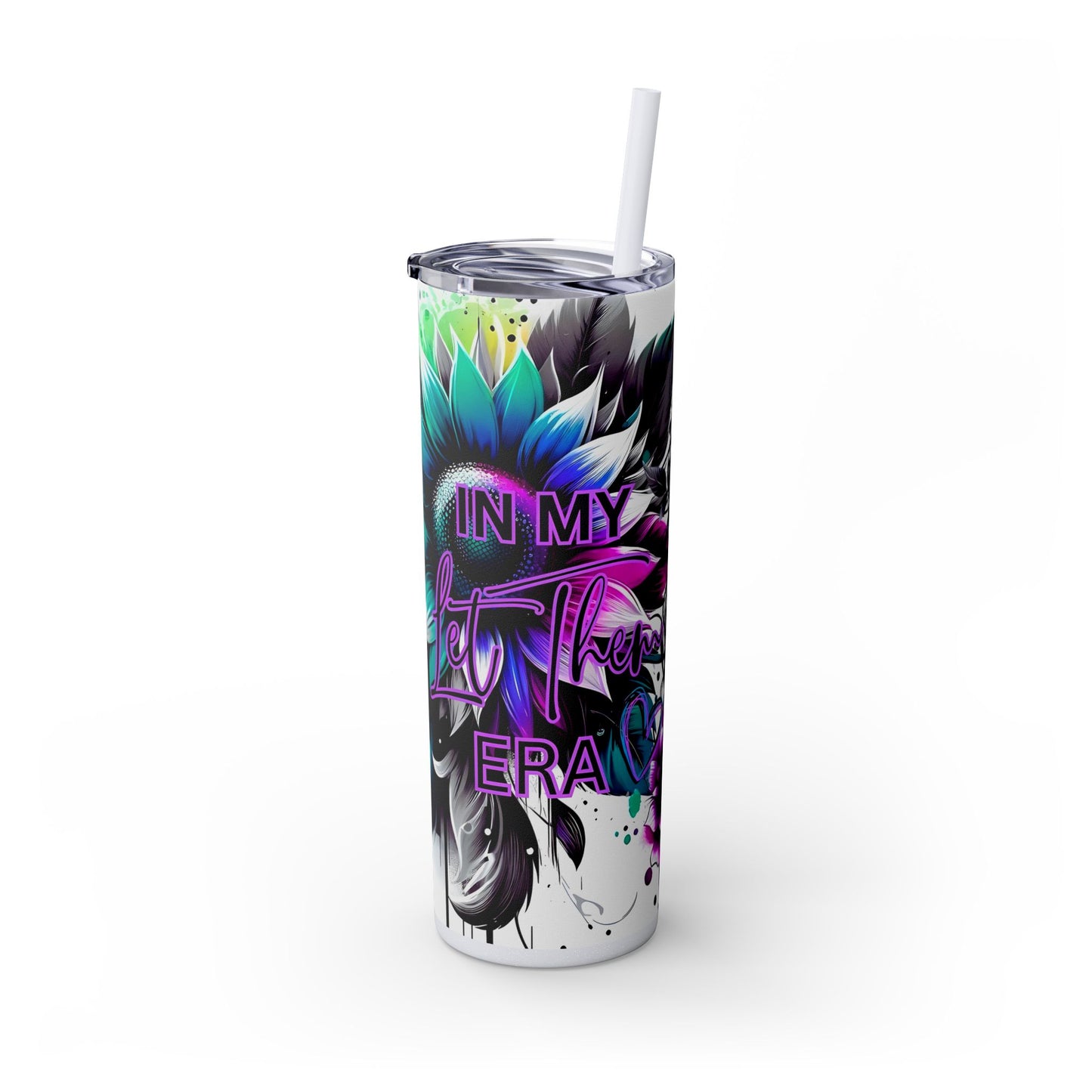 "In My Let Them" Stylish 20oz. Skinny Tumbler Glitter Iceberg