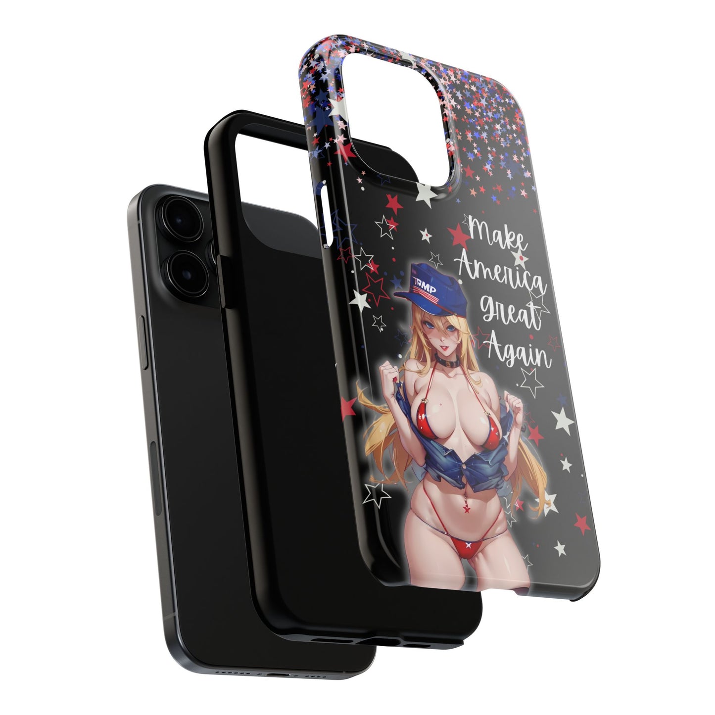 Apple iPhone, Tough Phone Case (13-15 Pro Max) Sexy Trumo Girl MAGA, New