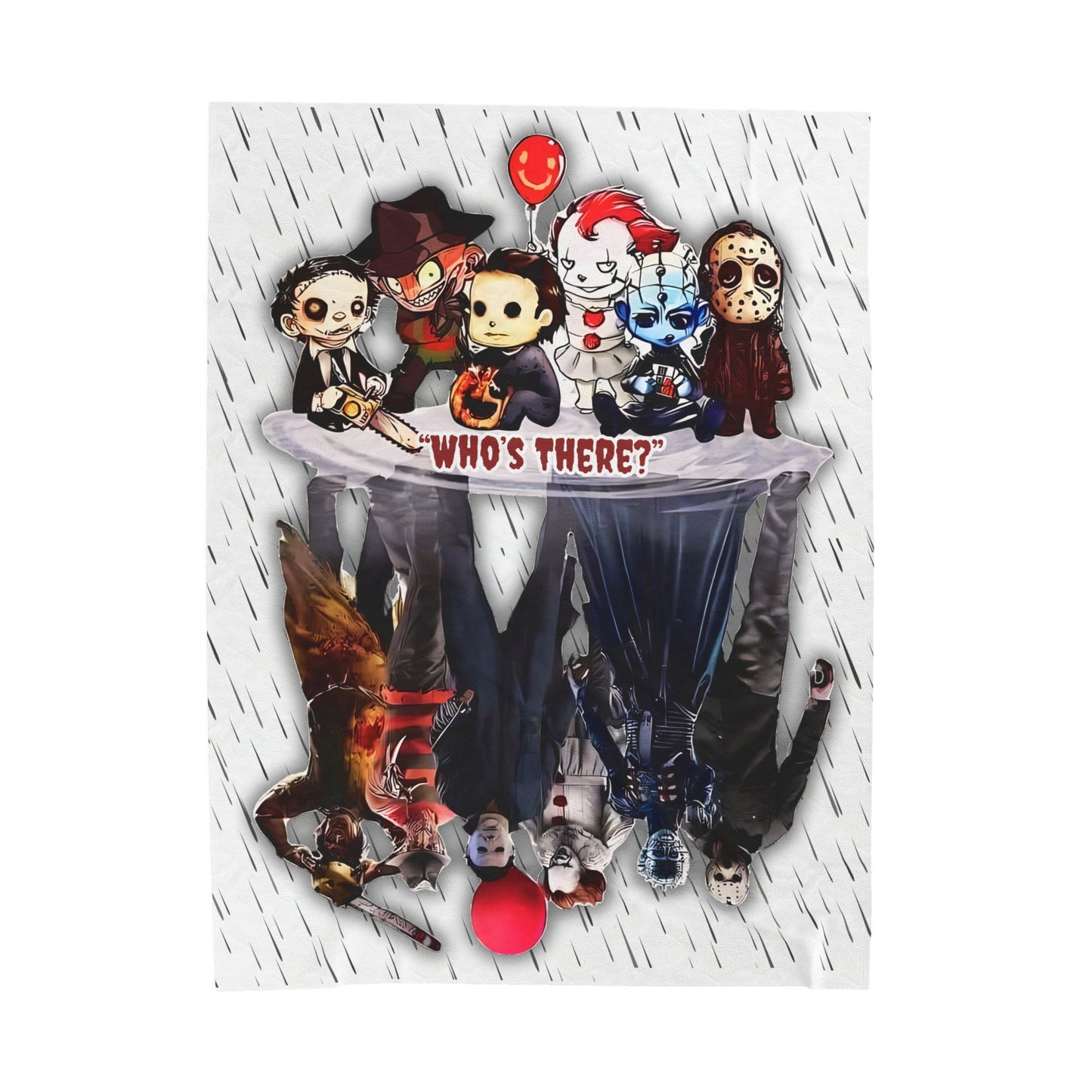 Halloween Horror Characters/Guys, Puddle Reflection, Velveteen Plush Blanket