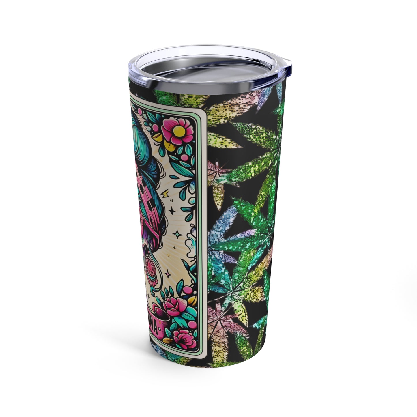 "La Chingona" Tarot Card, Pot Leaf, 20oz Stainless-Steel Tumbler NEW