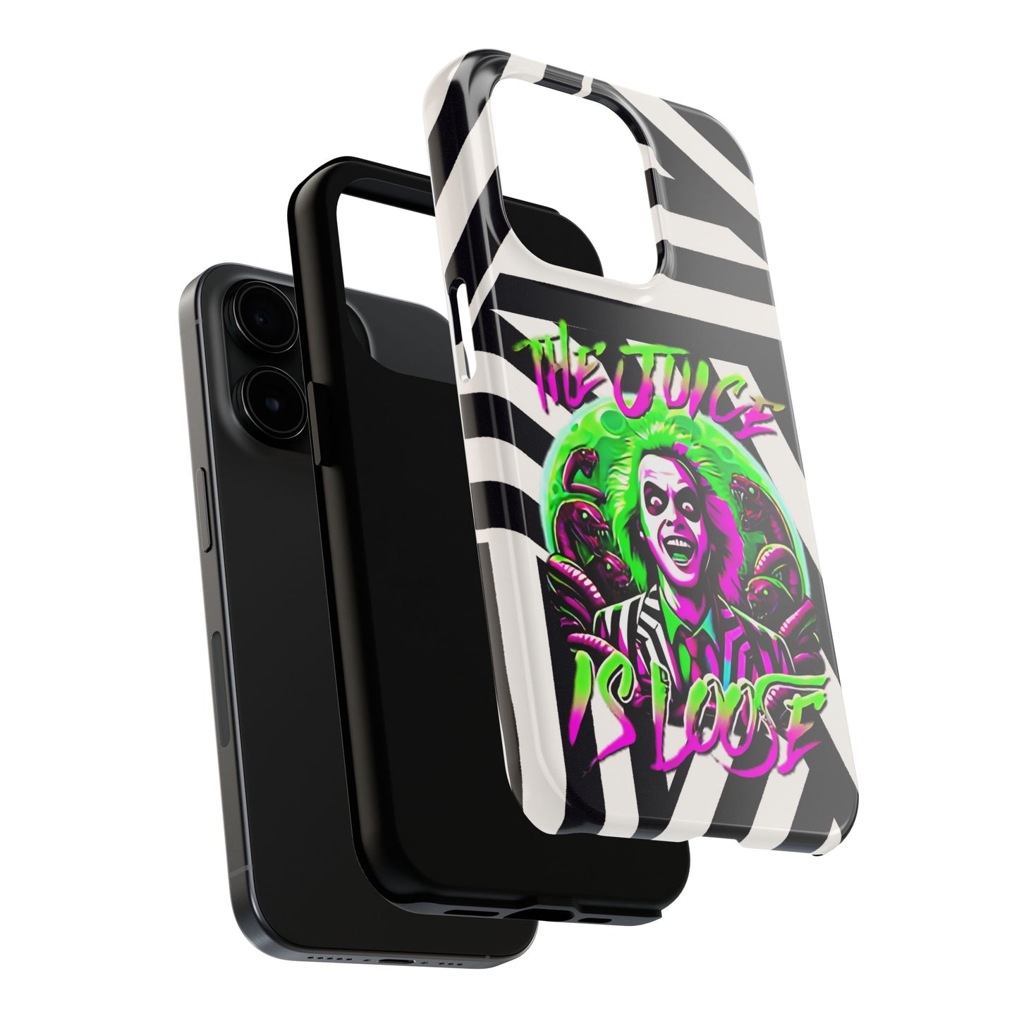 Apple iPhone Tough Case (13-15 Pro Max), Beetle Juice "The Juice Is Loose"