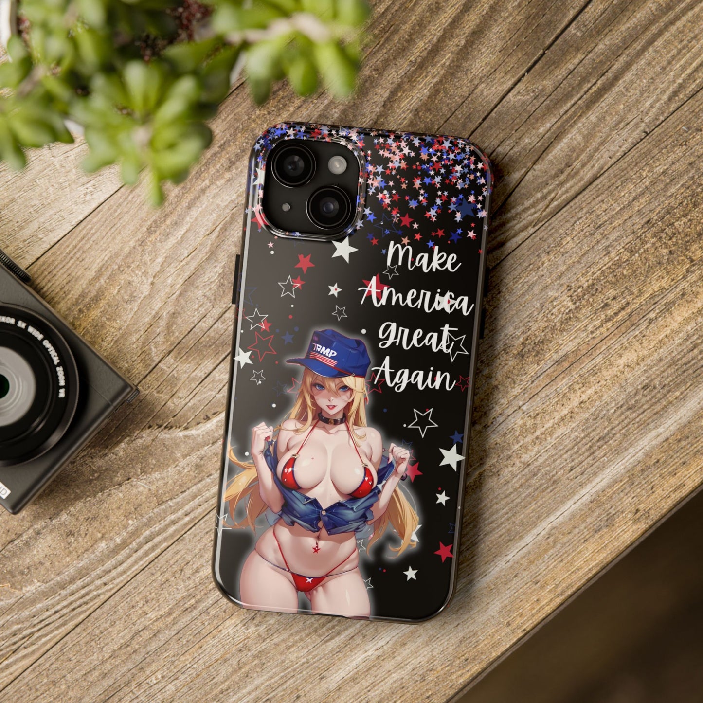 Apple iPhone, Tough Phone Case (13-15 Pro Max) Sexy Trumo Girl MAGA, New