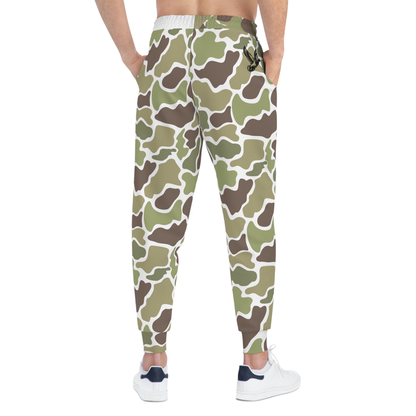 Men's Athletic Jogger Pants, Old School Camouflage, Mallard Bird, Comfortable