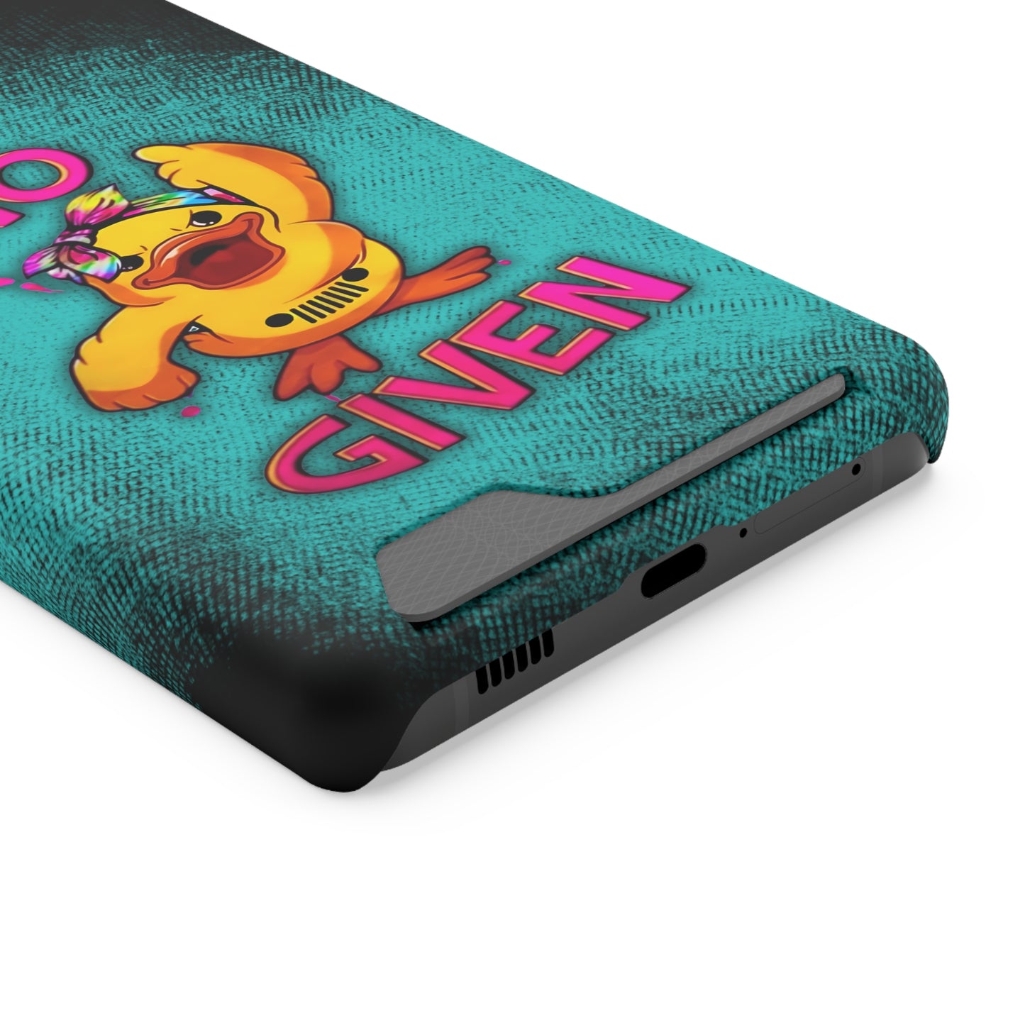 Jeep Duck, "No F Given", Phone Case With Card Holder (iPhone & Android)