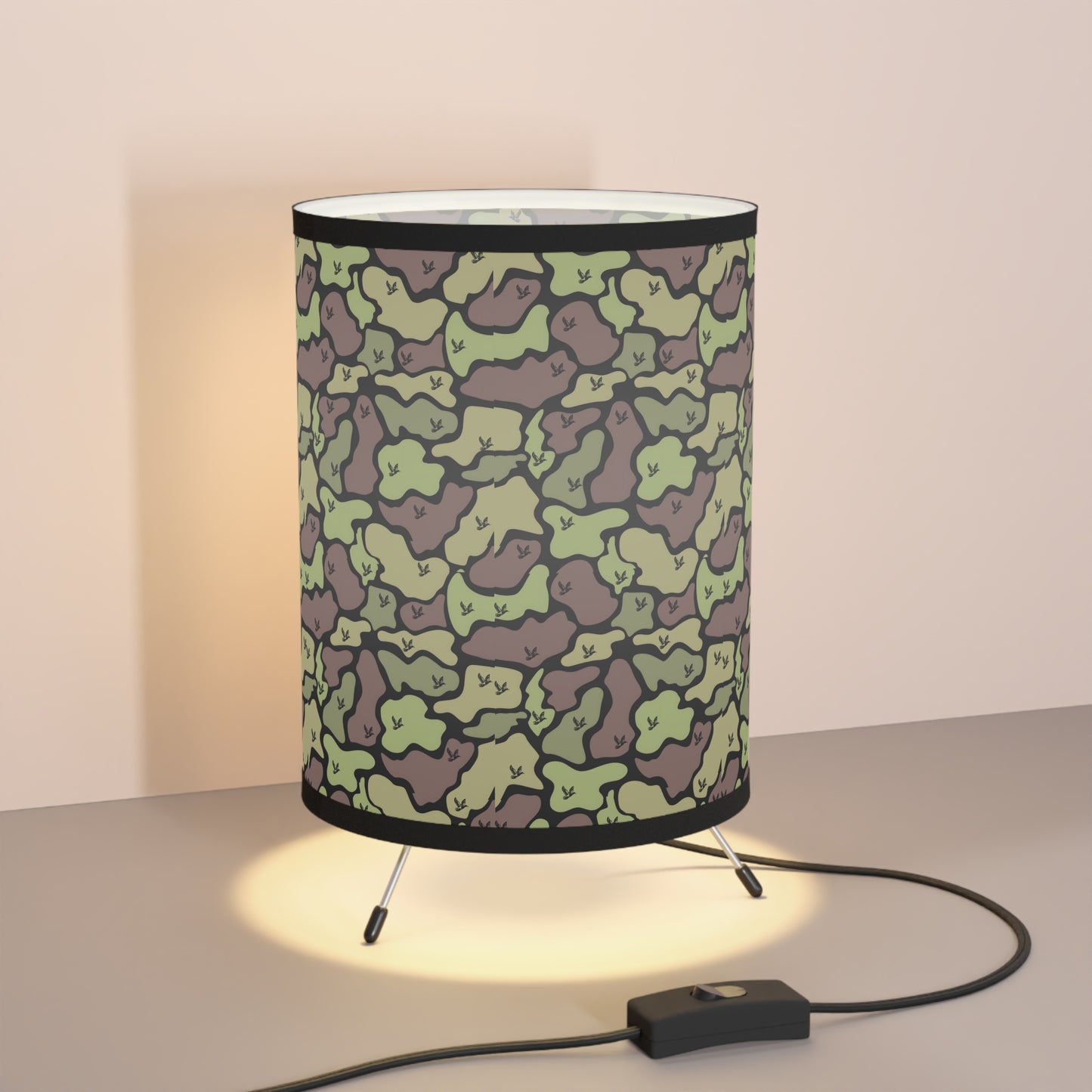 Camouflage/Mallard Duck, Hunting, Tripod Lamp with High-Res Printed Shade