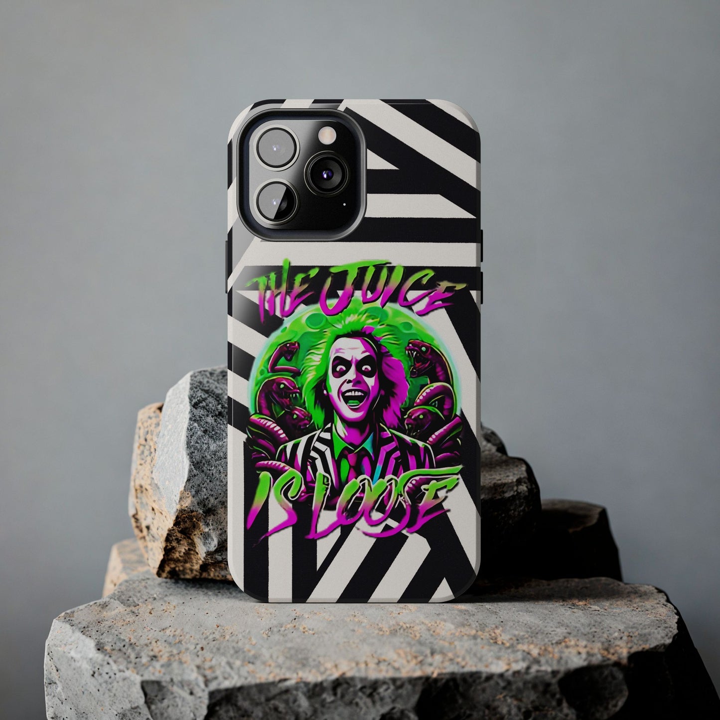 Apple iPhone Tough Case (13-15 Pro Max), Beetle Juice "The Juice Is Loose"